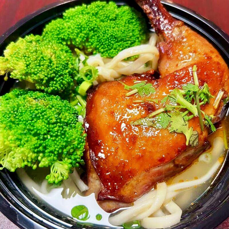 Grilled Chicken Leg w/ Noodle Soup